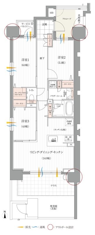 リフローレ名古屋岩塚EAST/WEST 間取り E-Agタイプ