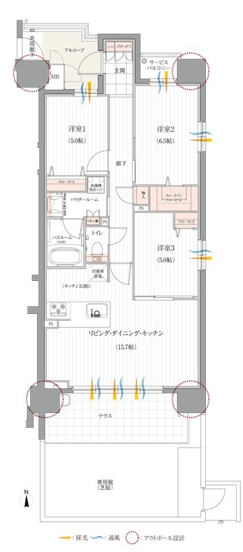 リフローレ名古屋岩塚EAST/WEST 間取り E-Dgタイプ