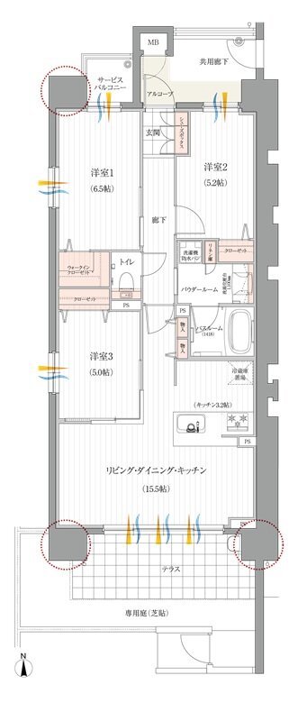 リフローレ名古屋岩塚EAST/WEST 間取り W-Agタイプ