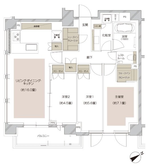ディアナコート大倉山 間取り A type