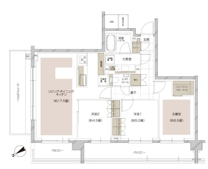 ディアナコート大倉山 間取り Kr type