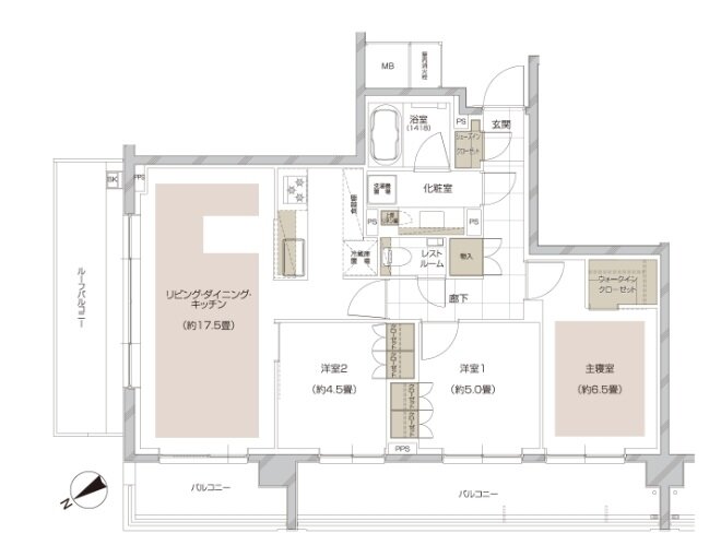 ディアナコート大倉山 間取り Kr type