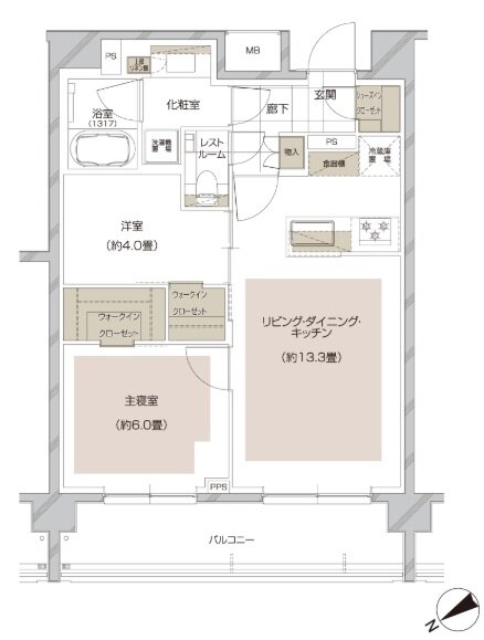 ディアナコート大倉山 間取り G type