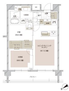 ディアナコート大倉山 間取り G type