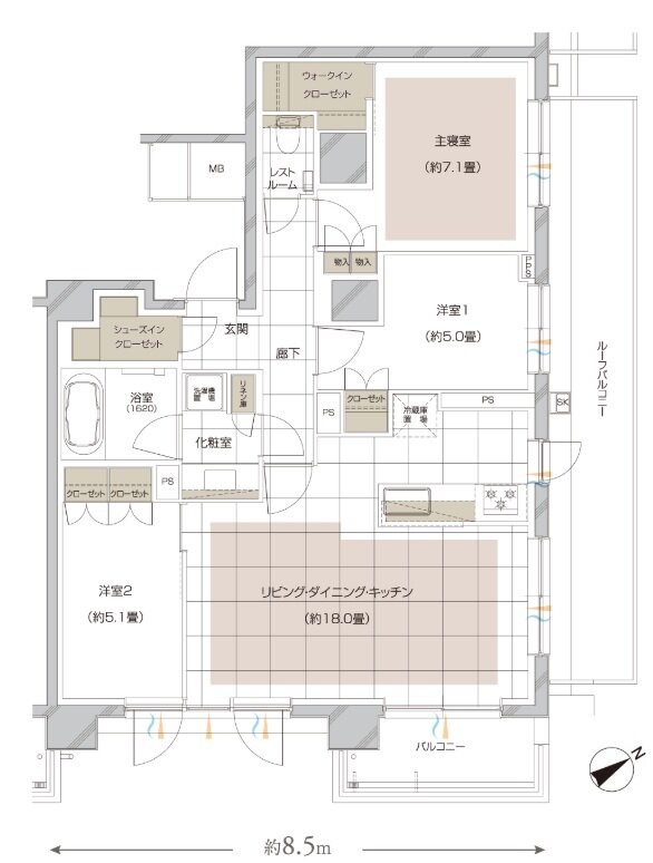 ディアナコート大倉山 間取り Jr type