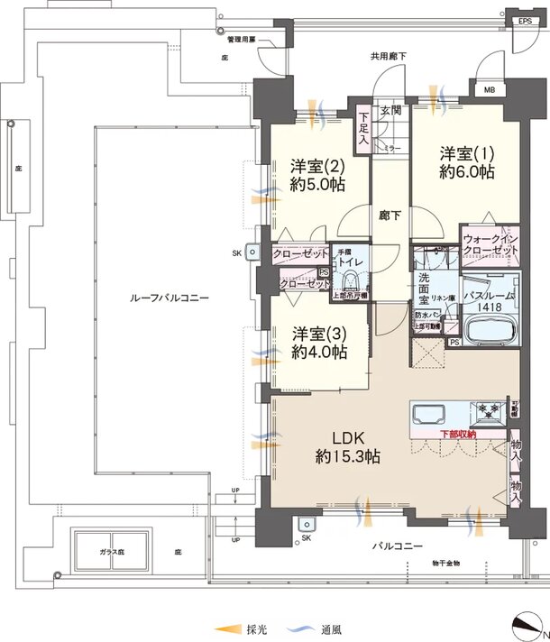 ファーネスト井尻ルシエEAST/WEST 間取り 【EAST】B1 type（基本プラン）