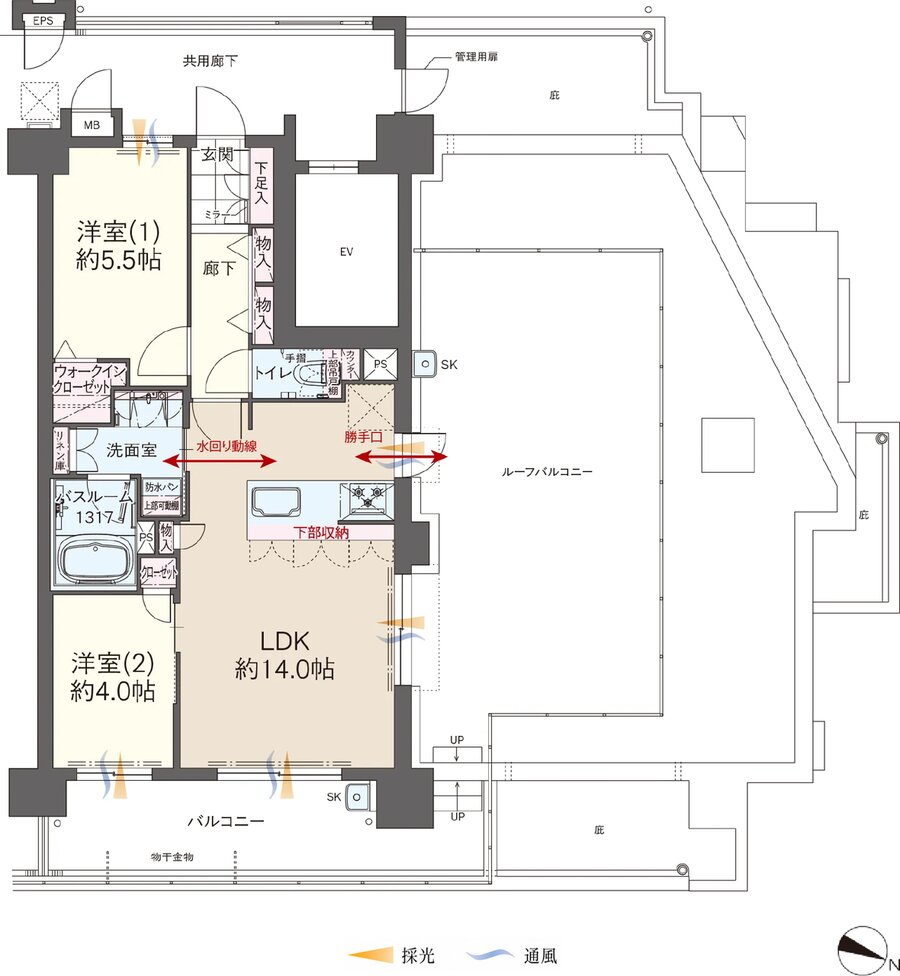 ファーネスト井尻ルシエEAST/WEST 間取り 【EAST】G1 type(基本プラン)