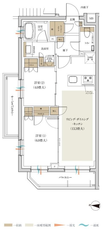 ルジェンテ新高円寺 間取り A1タイプ