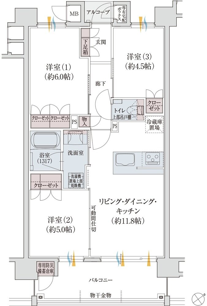 クレアネクスト周船寺 間取り B type