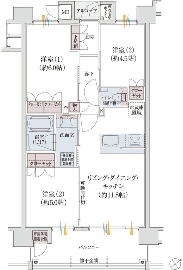 クレアネクスト周船寺 間取り B type