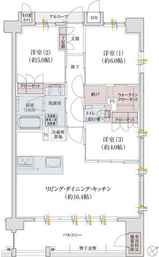 クレアネクスト周船寺 間取り C type