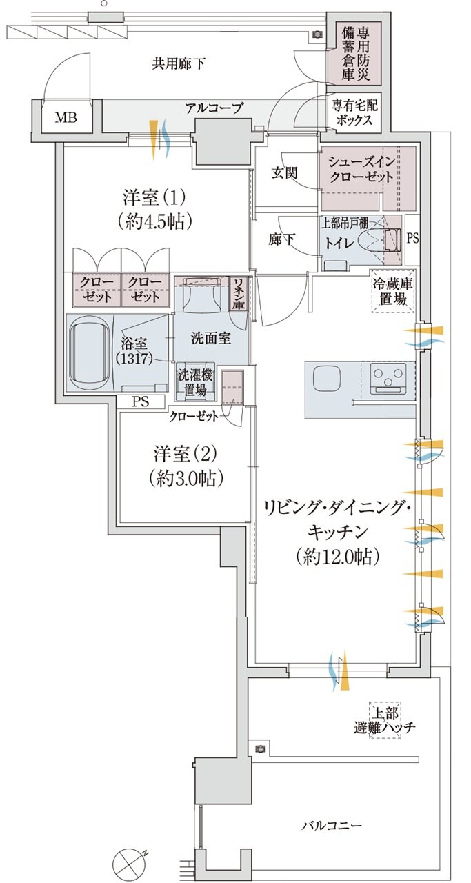 クレアネクスト周船寺 間取り E1 type