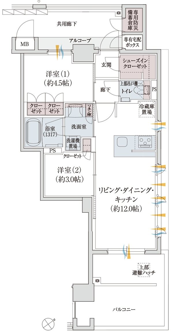 クレアネクスト周船寺 間取り E1 type