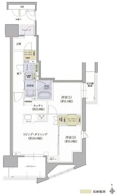 クレアホームズ松山駅 J.CRESTタワー 間取り Gタイプ