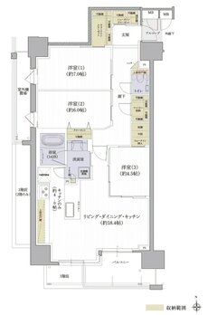 クレアホームズ松山駅 J.CRESTタワー 間取り Bタイプ
