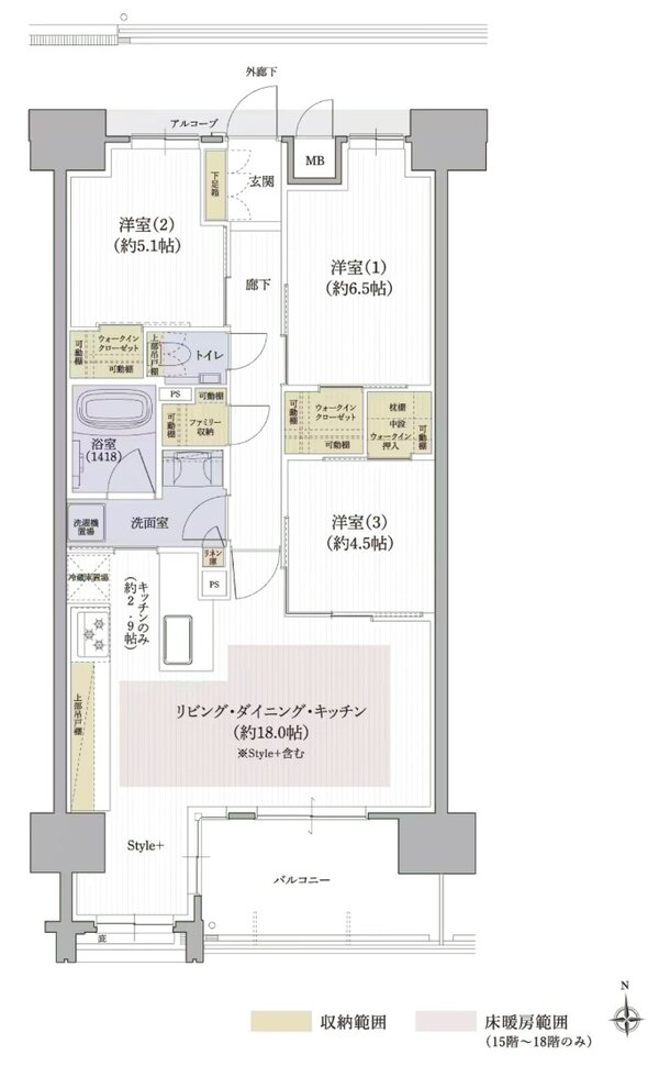 クレアホームズ松山駅 J.CRESTタワー 間取り Jタイプ