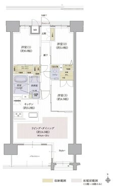 クレアホームズ松山駅 J.CRESTタワー 間取り Kタイプ