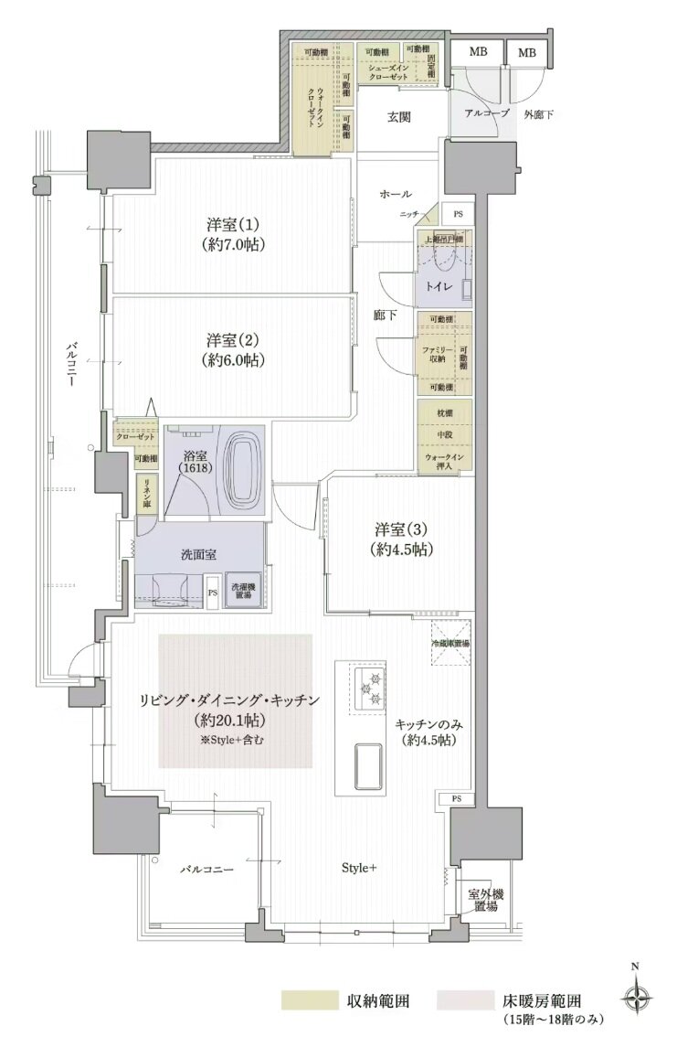 クレアホームズ松山駅 J.CRESTタワー 間取り Mタイプ