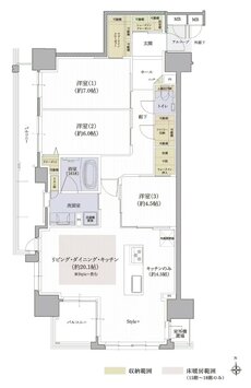 クレアホームズ松山駅 J.CRESTタワー 間取り Mタイプ