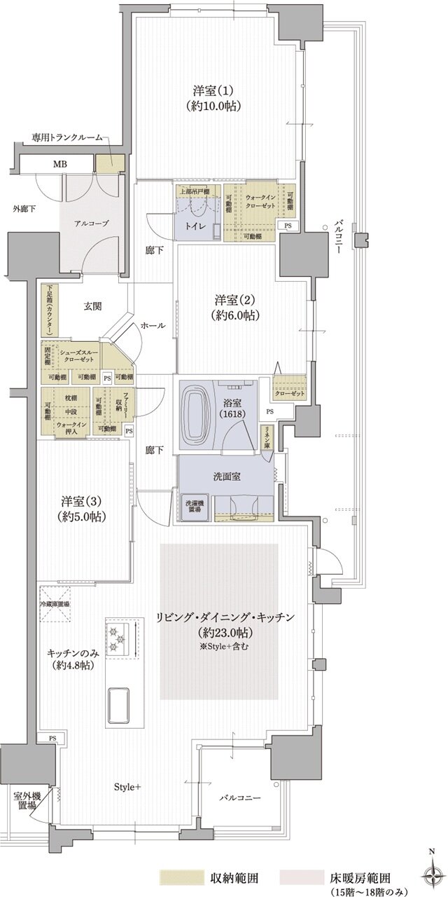 クレアホームズ松山駅 J.CRESTタワー 間取り Nタイプ