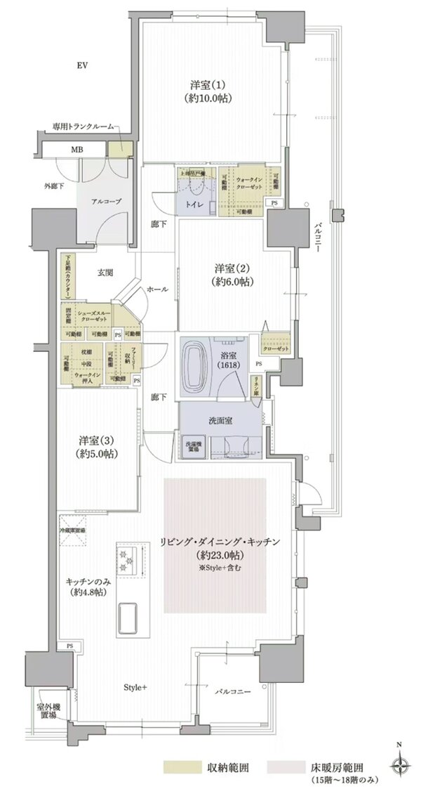 クレアホームズ松山駅 J.CRESTタワー 間取り Nタイプ