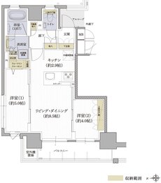 クレアホームズ松山駅 J.CRESTタワー 間取り Aタイプ