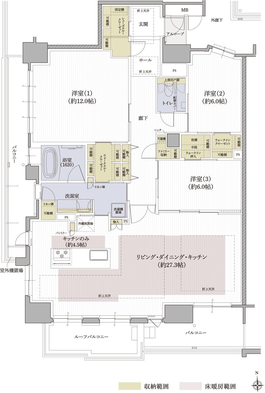 クレアホームズ松山駅 J.CRESTタワー 間取り Pタイプ