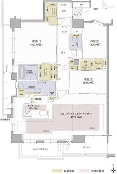 クレアホームズ松山駅 J.CRESTタワー 間取り Pタイプ