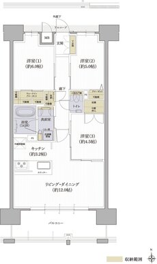 クレアホームズ松山駅 J.CRESTタワー 間取り Eタイプ