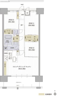 クレアホームズ松山駅 J.CRESTタワー 間取り Dタイプ