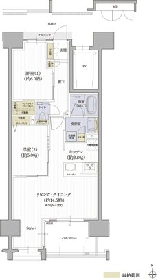 クレアホームズ松山駅 J.CRESTタワー 間取り Lタイプ