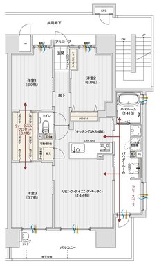 アルファステイツ南金田 御座プレイス 間取り E type