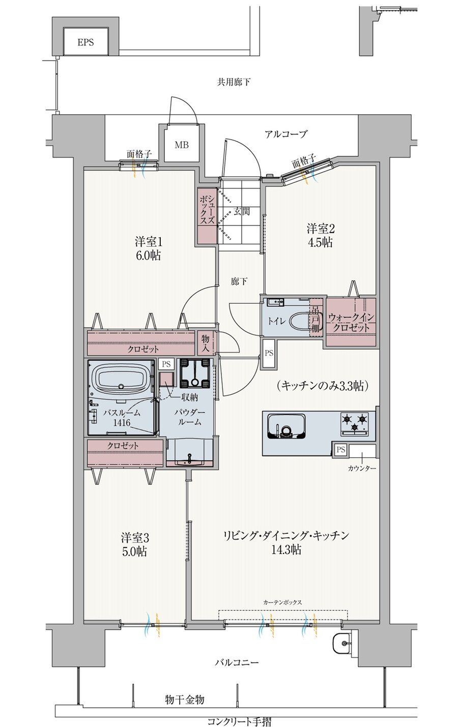 アルファステイツ府中大通II 間取り B TYPE