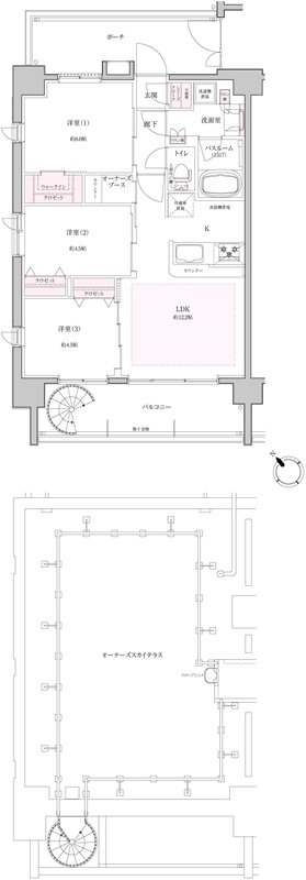 リスティア武蔵浦和ブリシアコート 間取り As type