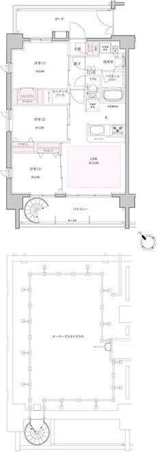 リスティア武蔵浦和ブリシアコート 間取り As type