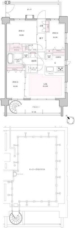 リスティア武蔵浦和ブリシアコート 間取り Es type
