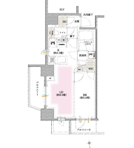 イノバス浅草橋 間取り Aタイプ