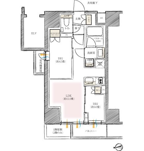 イノバス蔵前 間取り A1タイプ