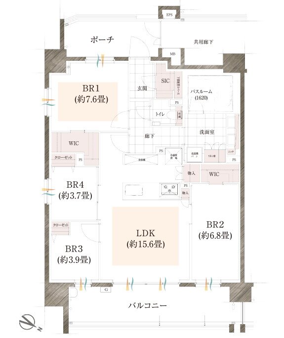 イノバス六本松 間取り Dタイプ
