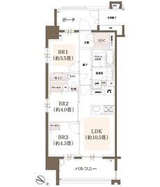イノバス六本松 間取り Cタイプ