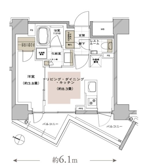 ディアナコート文京白山 間取り F type