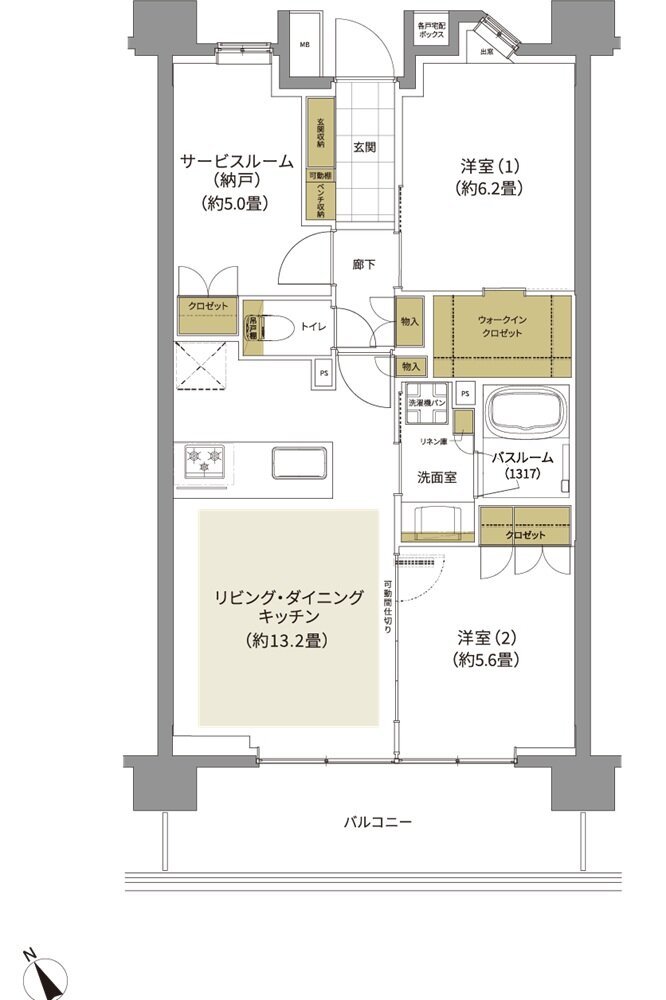 ザ・ライオンズ調布つつじヶ丘 間取り E2 type