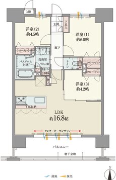 ファーネスト鹿大前グレイス 間取り C TYPE
