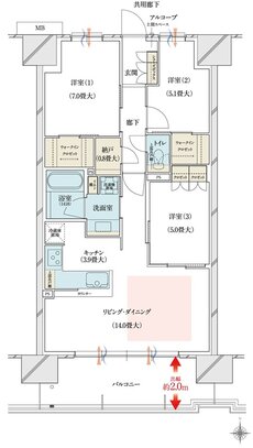 ブランズシティ大津京 間取り AJ type