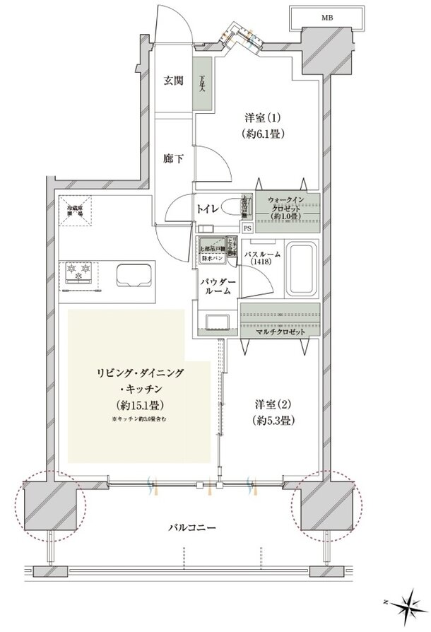 ヴェレーナ亀戸中央公園 間取り B type