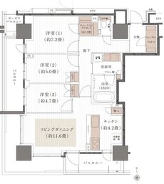 (仮称)岡山表町再開発タワーマンションプロジェクト 間取り Aタイプ