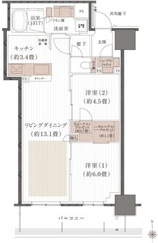 (仮称)岡山表町再開発タワーマンションプロジェクト 間取り Cタイプ