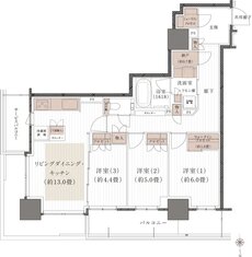(仮称)岡山表町再開発タワーマンションプロジェクト 間取り Gタイプ