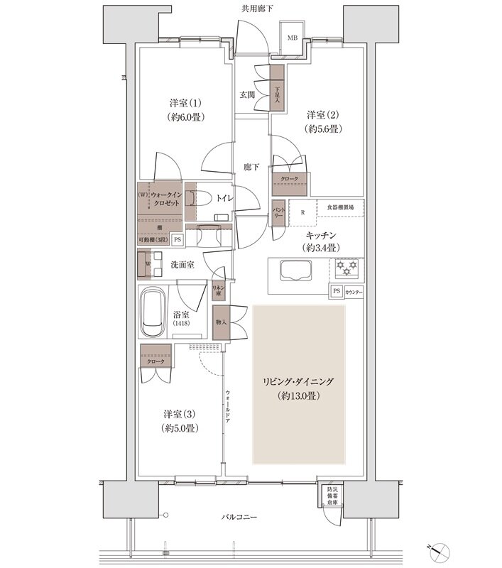 パークホームズ千田町 間取り Cタイプ