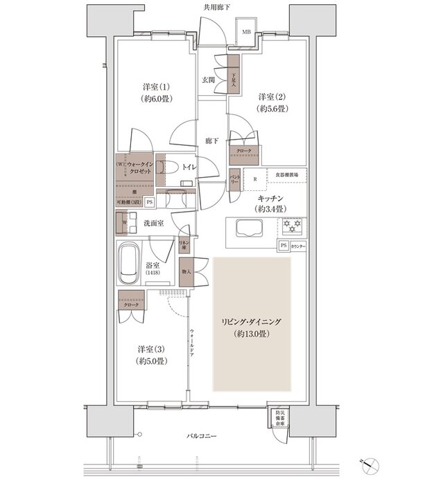 パークホームズ千田町 間取り Cタイプ